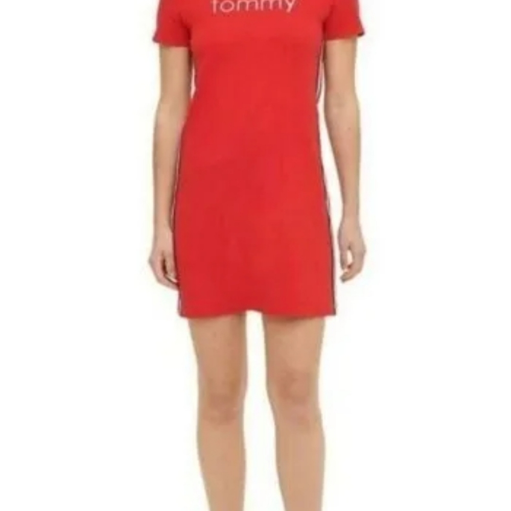 Tommy Hilfiger Womens Jersey T Shirt Dress Red Size Large